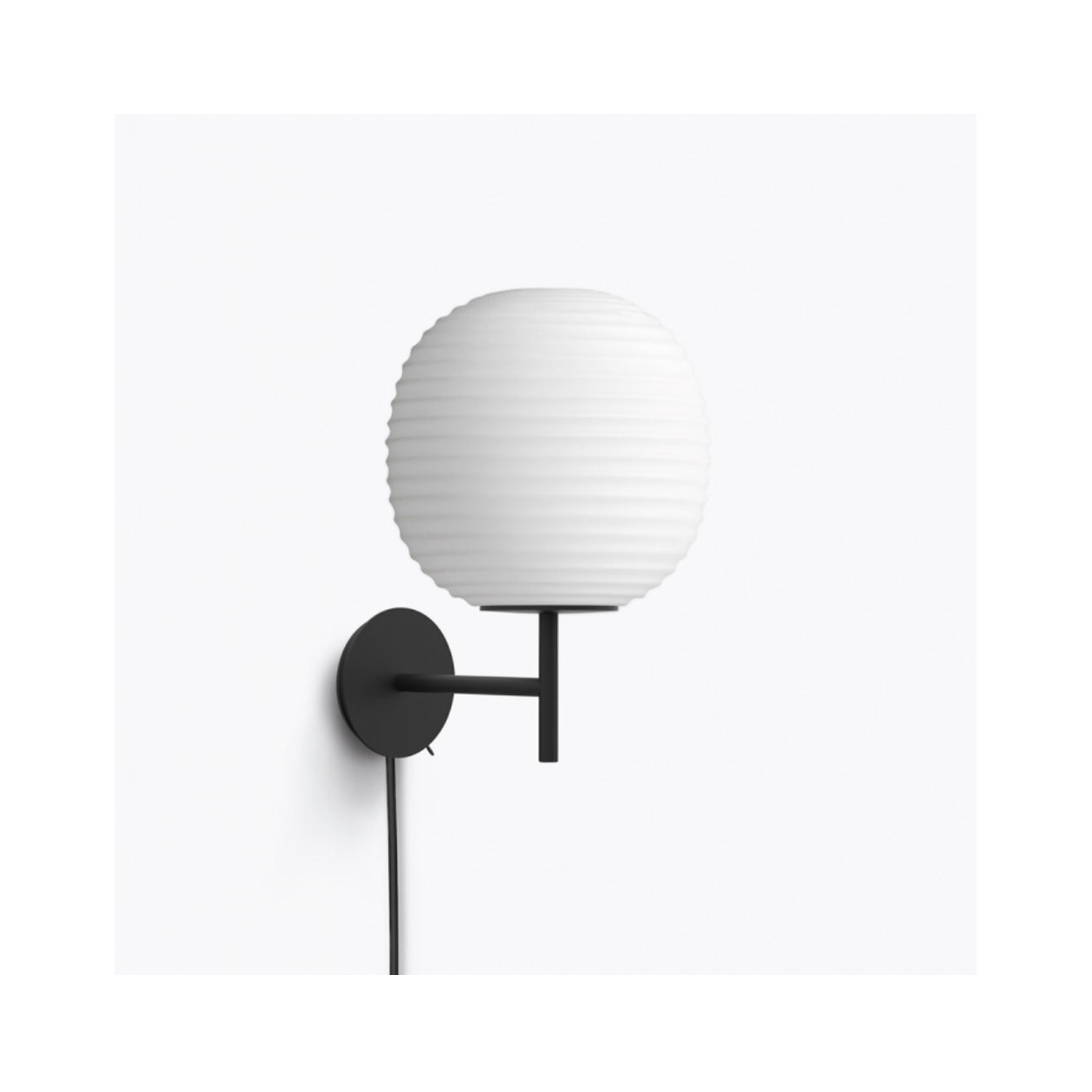 New Works Lantern Wall Lamp with Black Base Small