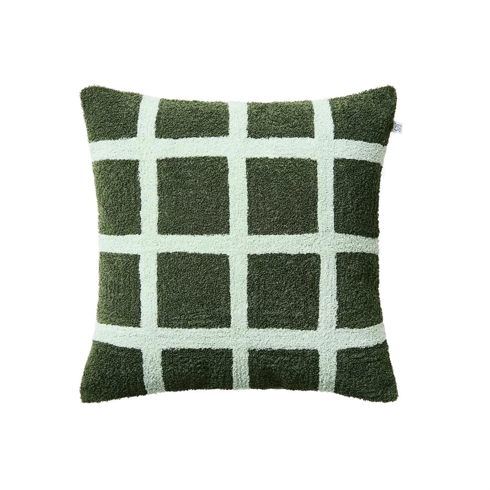 Chhatwal & Jonsson Kuddfodral Bouclé Check Cactus Green/Aqua