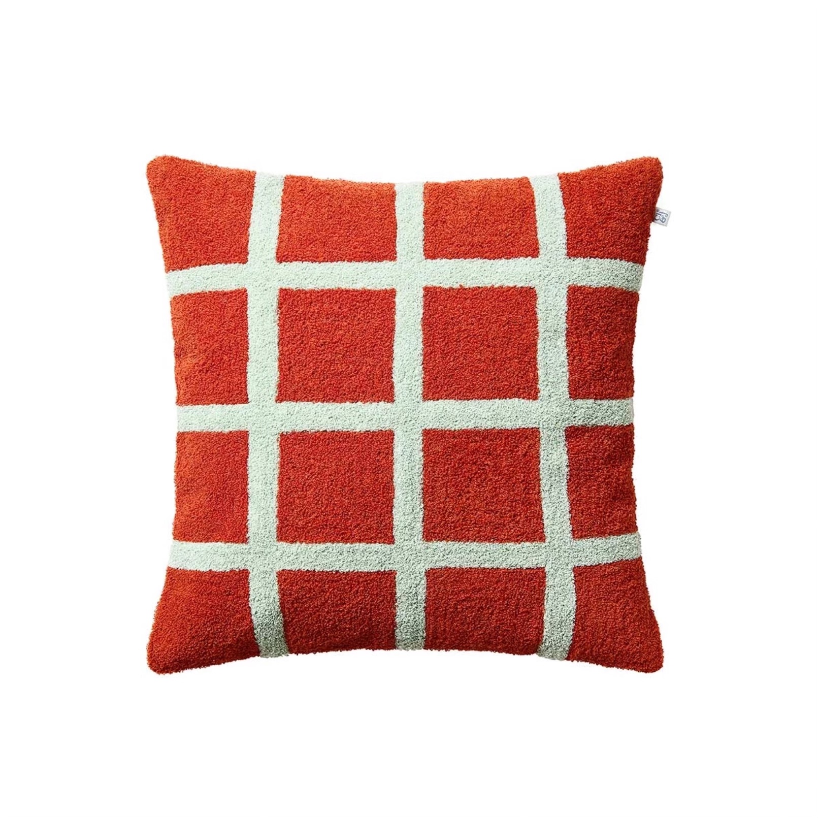 Chhatwal & Jonsson Kuddfodral Bouclé Check Apricot Orange/Aqua