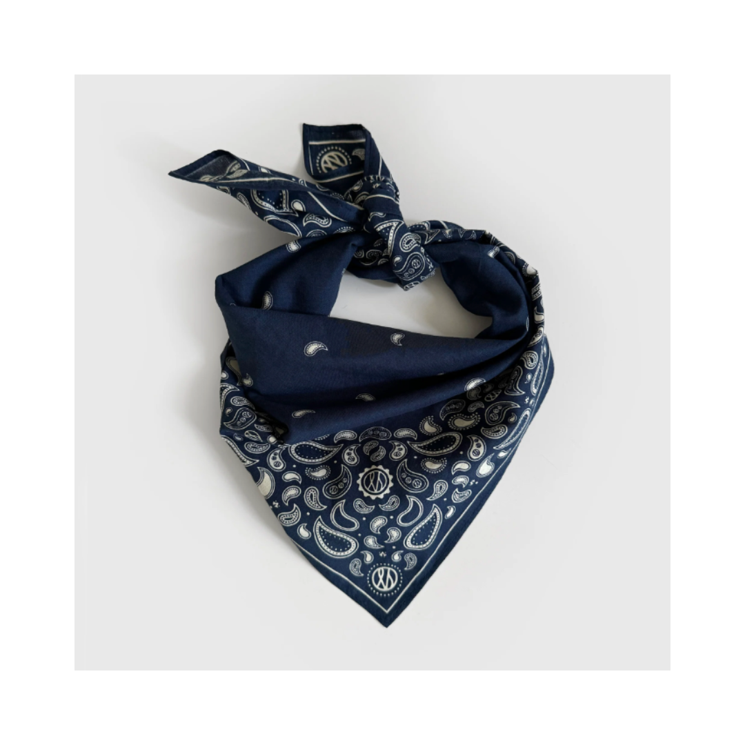 LESCARF Cotton Paisley Navy 55x55