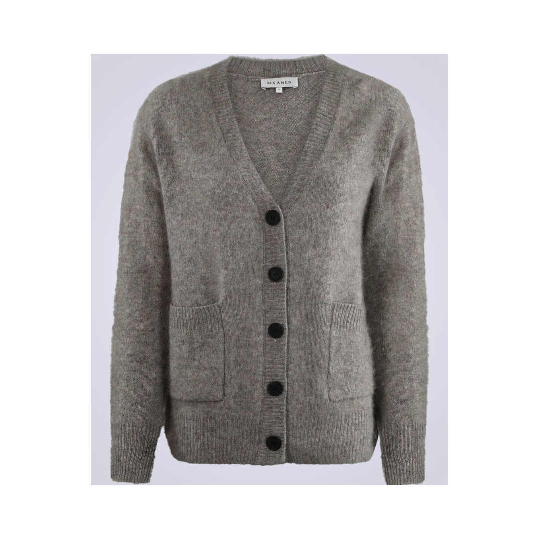 SIX ÁMES Allyana Cardigan Warm grey-beige