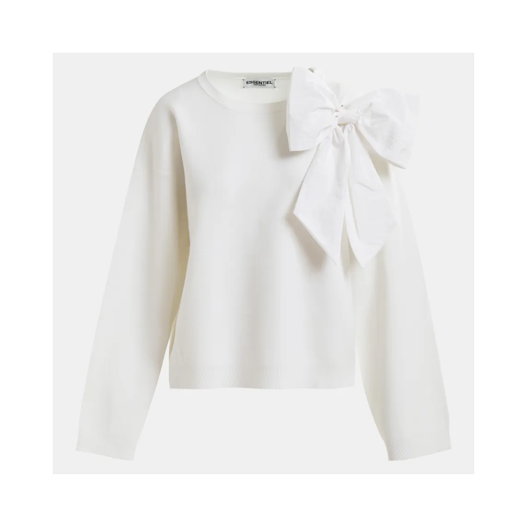ESSENTIEL Hoslo pullover with bow Off White