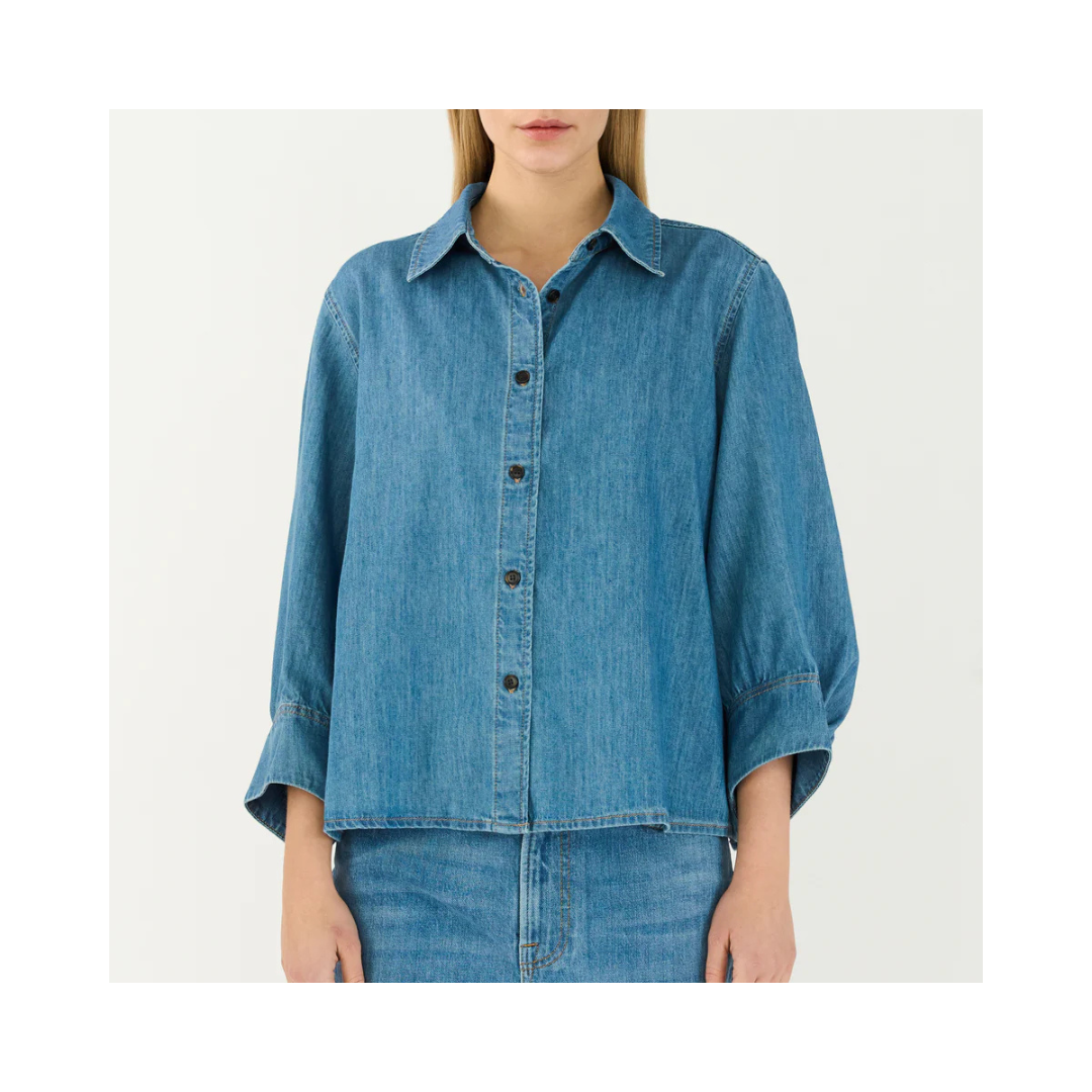 TOMORROW New Hepburn 3/4 Shirt Wash Bright Boston