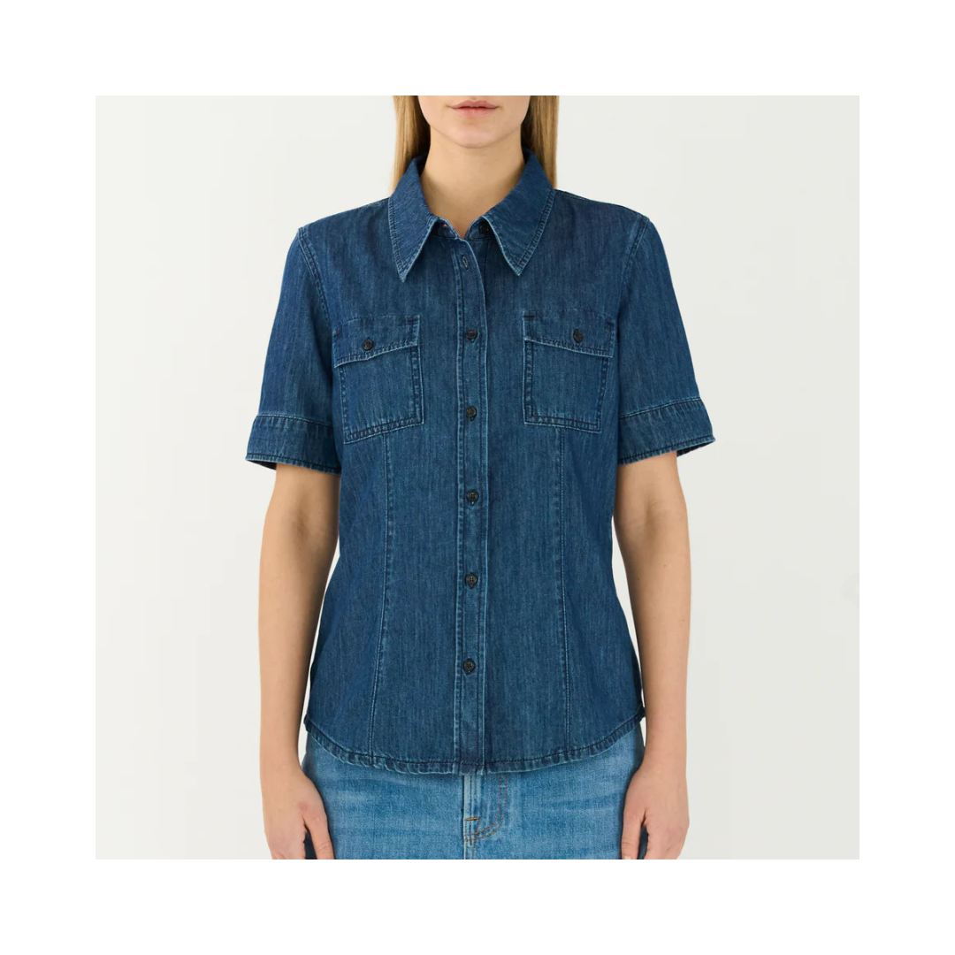 Tomorrow Charlotta Fitted Denim Shirt Denim Blue
