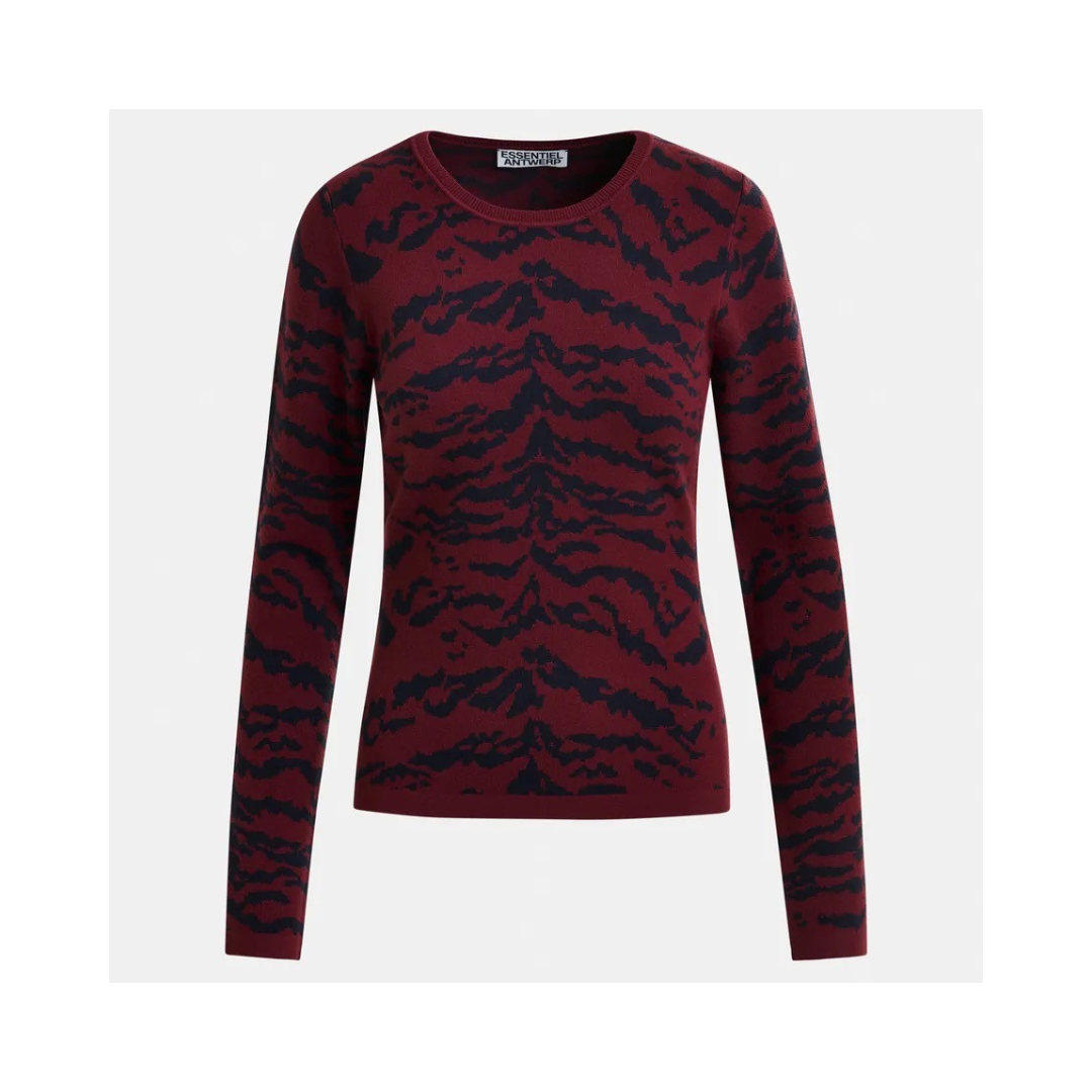ESSENTIEL ITEREST zebra knitted pullover margot mauve