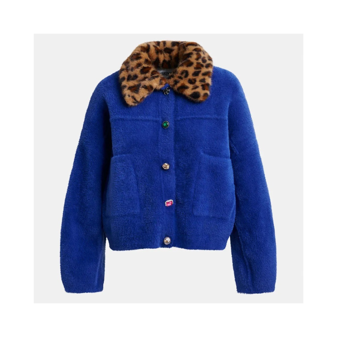 ESSENTIEL Intention jacket with collar Blue